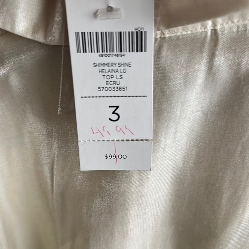 Ivory button down Chico’s Blouse Halina Top